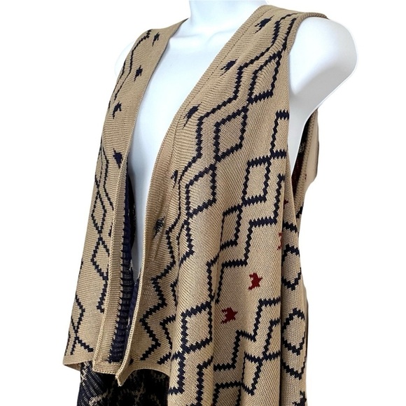 Longline Open Front Cardigan Sweater Vest One Size OS - Picture 2 of 8